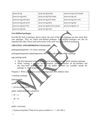 Unit4 java | DOCX | Programming Languages | Computing