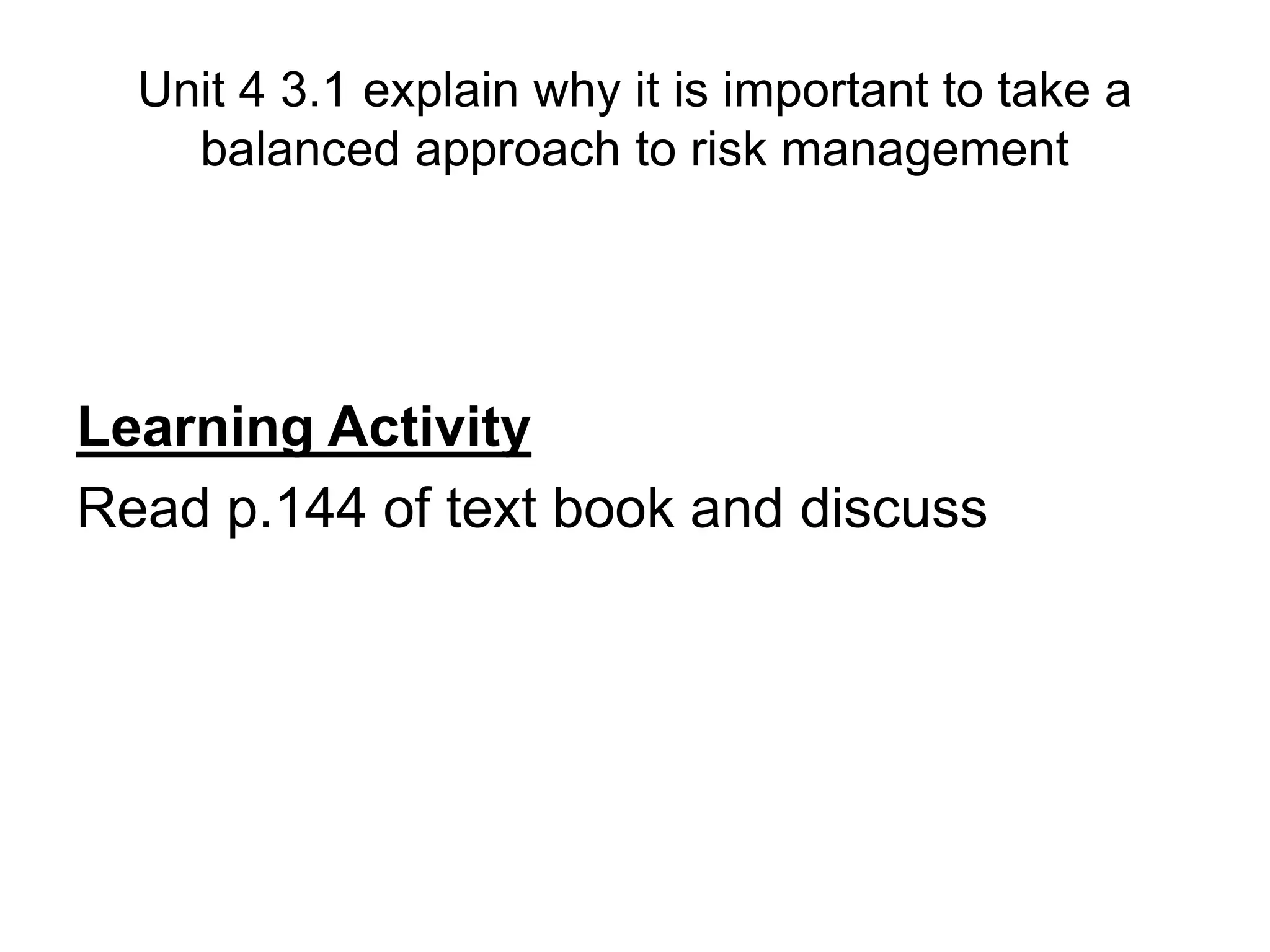 Support children and young people to assess and manage risk | PPTX