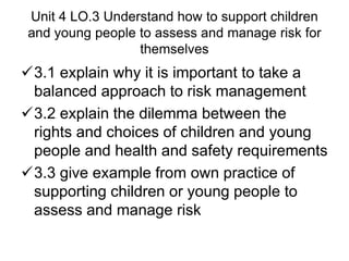 Support children and young people to assess and manage risk | PPTX