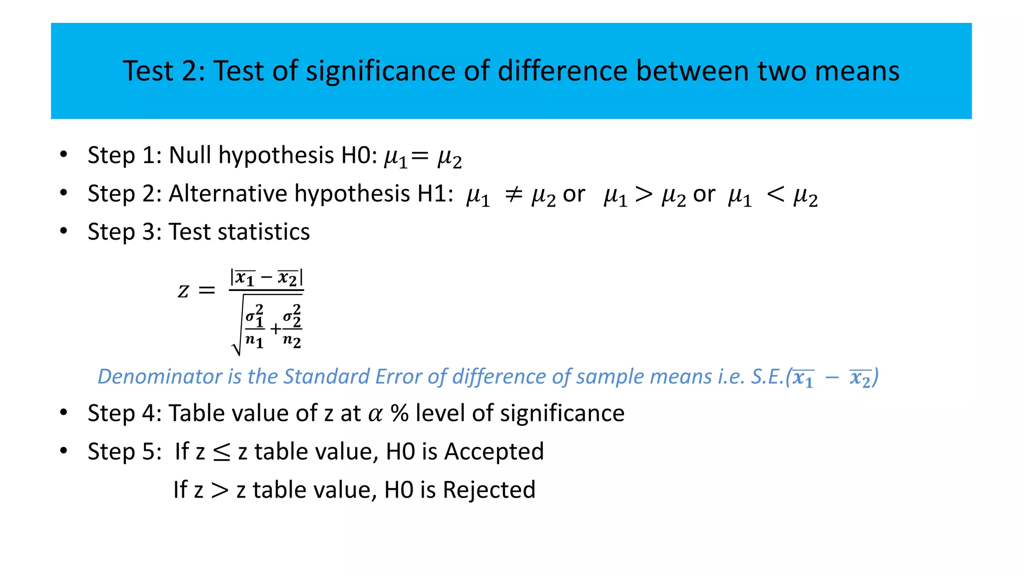 Testing of hypothesis - large sample test | PPTX
