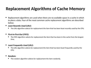 Unit 4 Memory Organization_Computer Organization and Architecture | PPTX