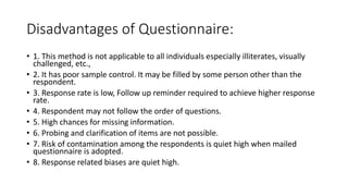 Unit 4 methods of data collection | PPTX