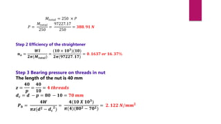 Unit  4 numericals on power screws 2