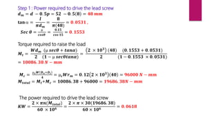 Unit  4 numericals on power screws 2