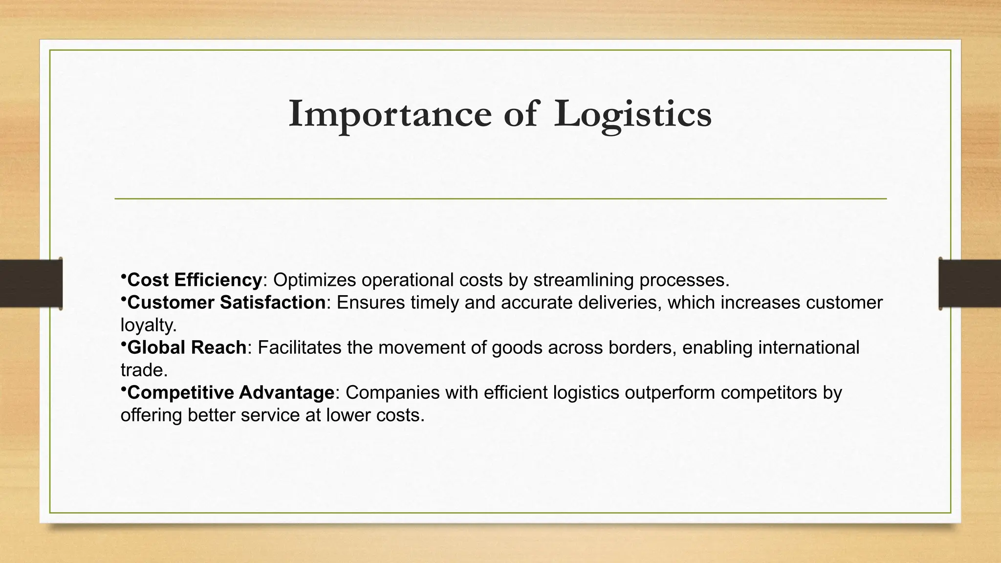 Logistics in supply chain management with linking of logistics | PPTX