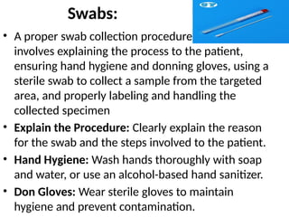 Swab Collection Guide.pdf LABORATORY TECHNIQUES FOR MEDICAL PARASITOLOGY | PPTX