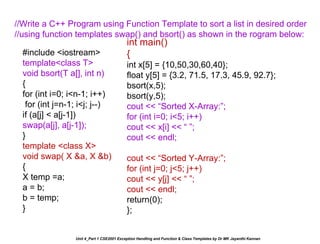 Unit 4_Part 1 CSE2001 Exception Handling and Function Template and ...