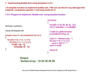 Unit 4_Part 1 CSE2001 Exception Handling and Function Template and ...