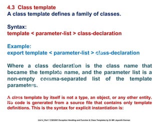 Unit 4_Part 1 CSE2001 Exception Handling and Function Template and ...