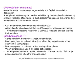 Unit 4_Part 1 CSE2001 Exception Handling and Function Template and ...