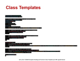 Unit 4_Part 1 CSE2001 Exception Handling and Function Template and ...