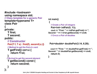 Unit 4_Part 1 CSE2001 Exception Handling and Function Template and ...