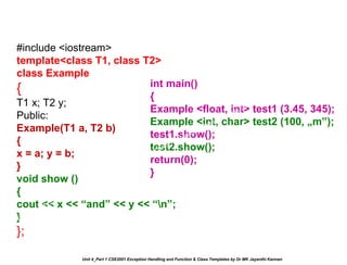 Unit 4_Part 1 CSE2001 Exception Handling and Function Template and ...