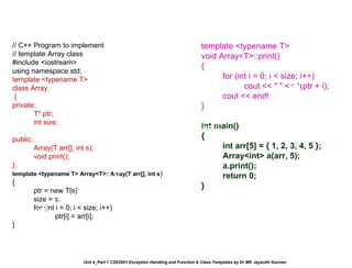 Unit 4_Part 1 CSE2001 Exception Handling and Function Template and ...
