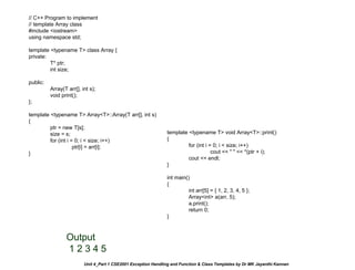 Unit 4_Part 1 CSE2001 Exception Handling and Function Template and ...