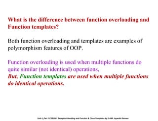 Unit 4_Part 1 CSE2001 Exception Handling and Function Template and ...