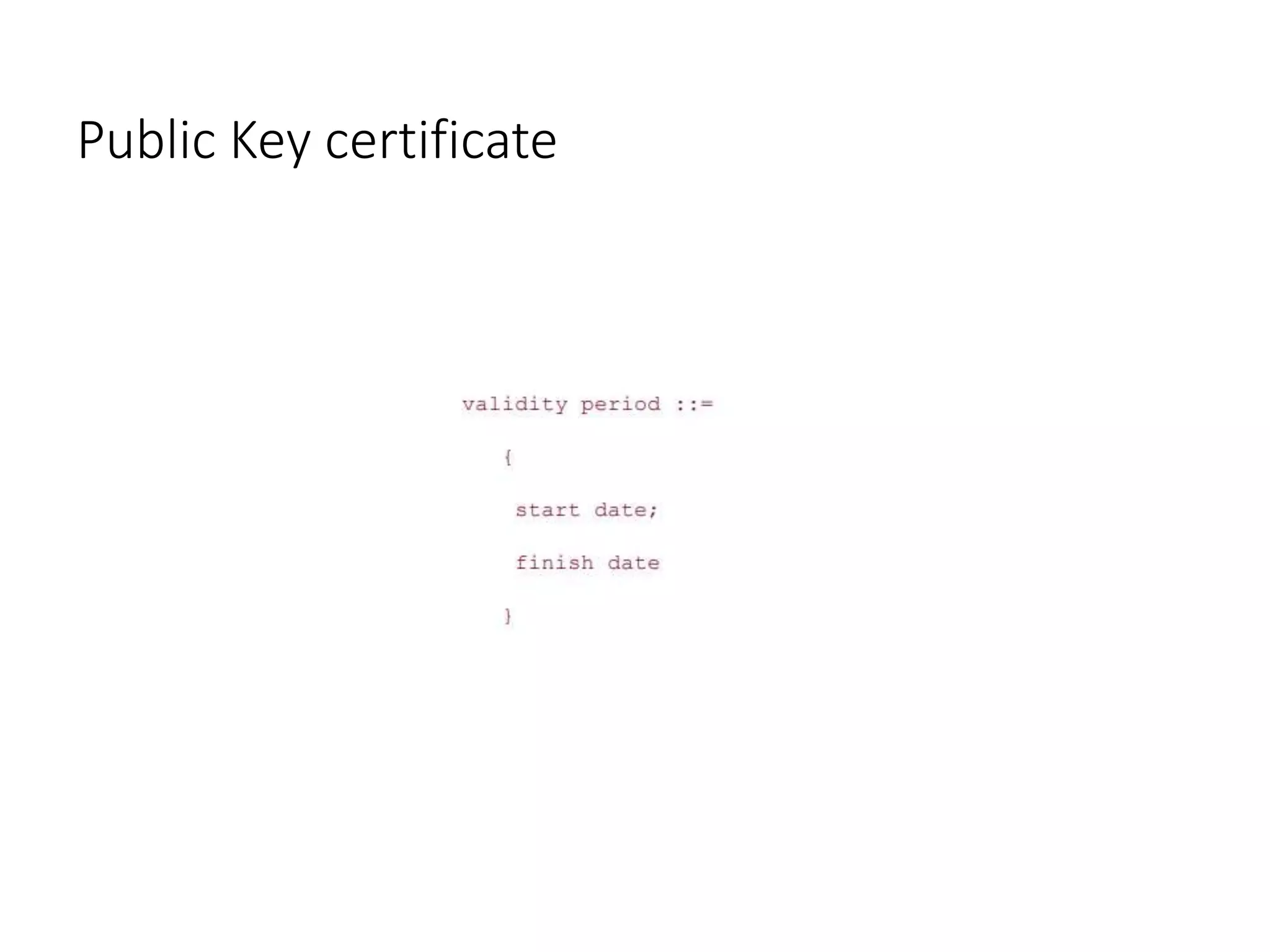 Public Key certificate
 