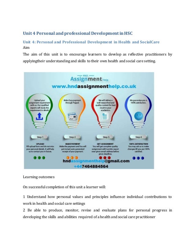 Unit 4 personal and professional development in health and social (1)