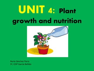 UNIT 4: Plant
growth and nutrition
Nuria Sánchez Parra
5º, CEIP García Bellido
 