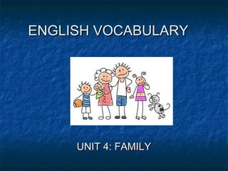 ENGLISH VOCABULARY




     UNIT 4: FAMILY
 