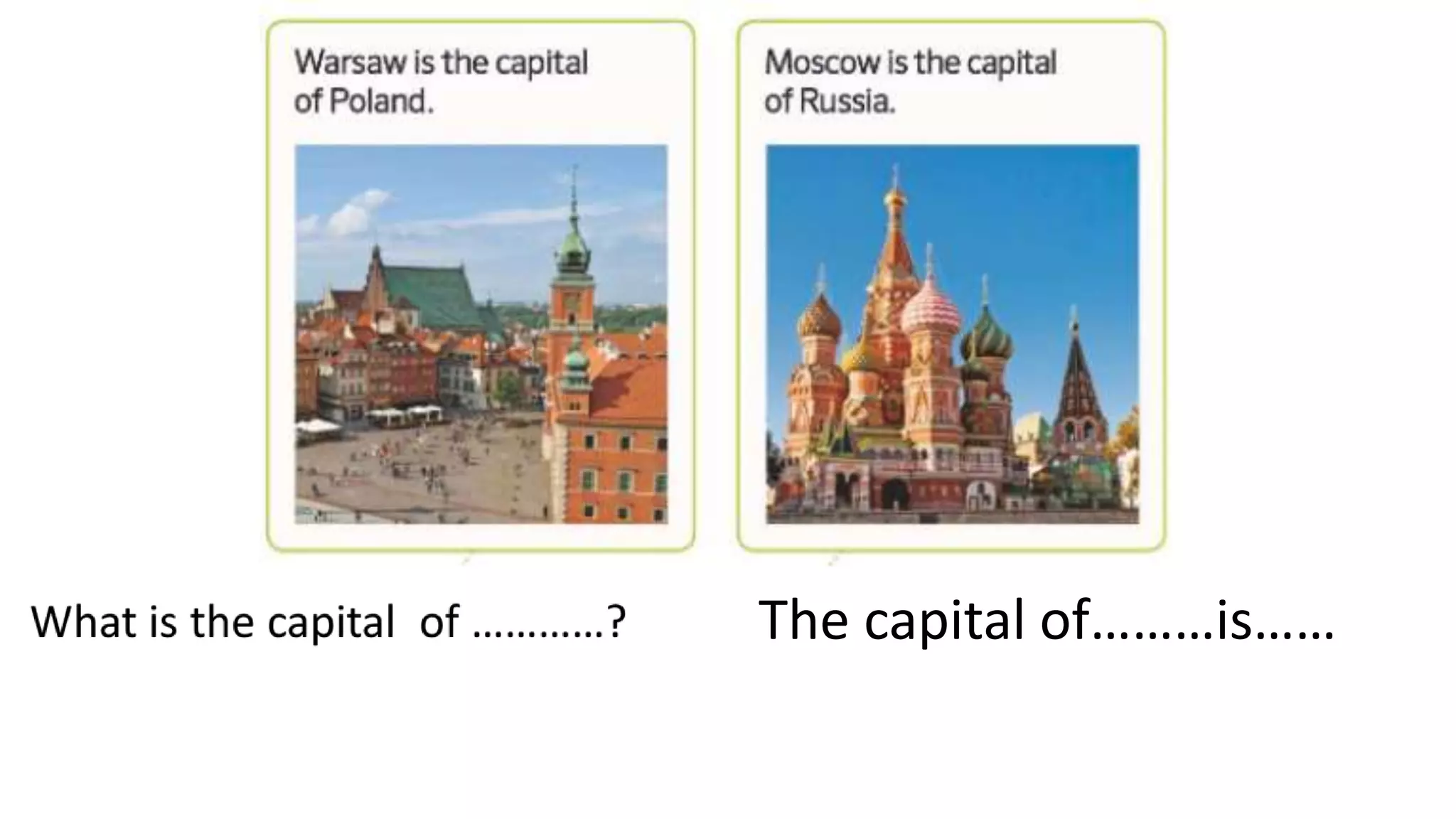 The capital of………is……
 