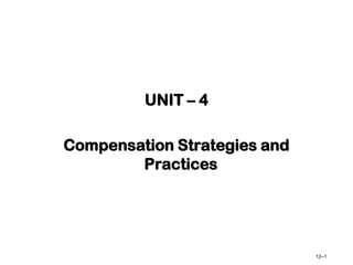 UNIT – 4
Compensation Strategies and
Practices
12–1
 