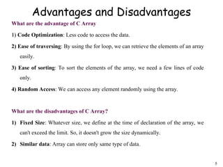 Basics of array in C. 1D array and 2D C | PPT