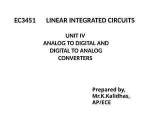 Analog to digital and Digital to Analog converter | PPTX
