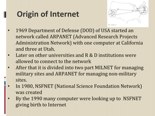 Unit4 ppt1 introduction to internet | PPTX