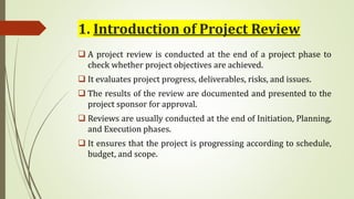 Comprehensive Guide to Project Review, Tracking, and Recovery Processes ...