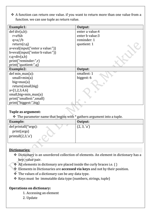 ESIT135 Problem Solving Using Python Notes of Unit-3 | PDF