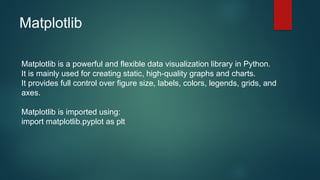 Comprehensive Guide to Data Visualization Using Python Libraries | PPTX