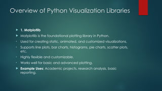 Comprehensive Guide to Data Visualization Using Python Libraries | PPTX