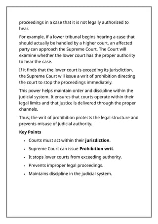 Comprehensive Guide to Indian Judiciary and Supreme Court Powers | DOC