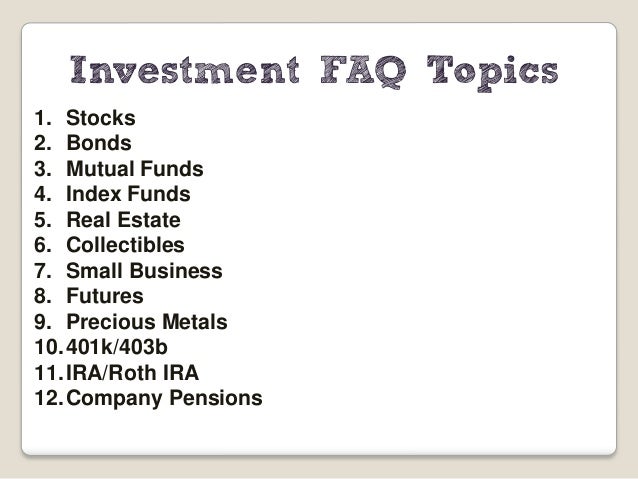 Investment Faqs Chart Answers Key