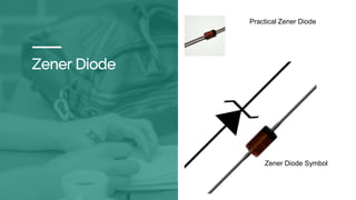 Zener Diode
Practical Zener Diode
Zener Diode Symbol
 