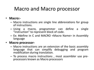 Macro Instructions Unit 4 sp macro | PPTX