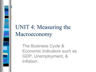 UNIT 4: Measuring the Macroeconomy The Business Cycle & Economic Indicators such as GDP, Unemployment, & Inflation 