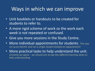 Unit 4 student evaluation and feedback | PPTX