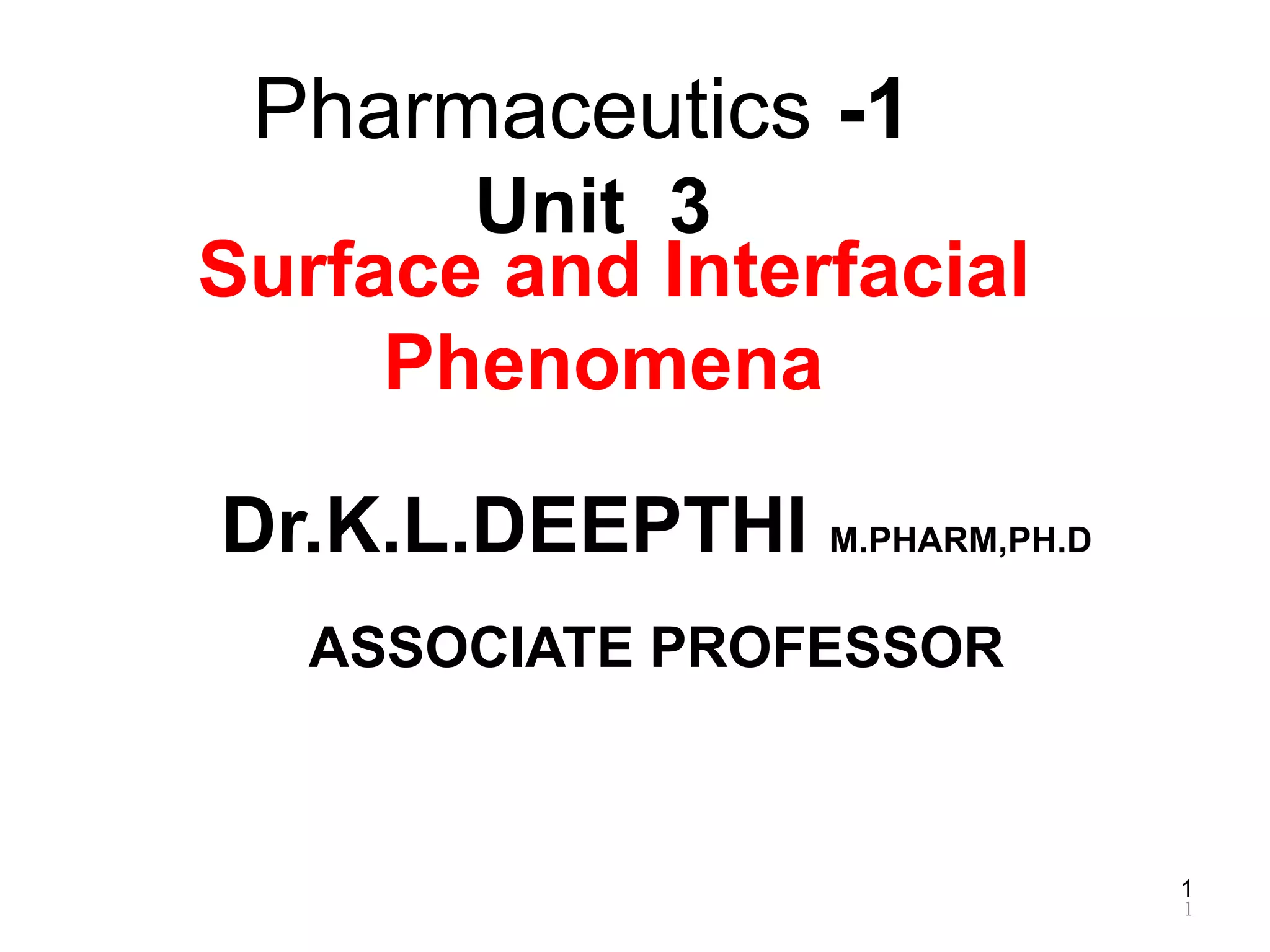 Surface tension and interfacial tension PPT