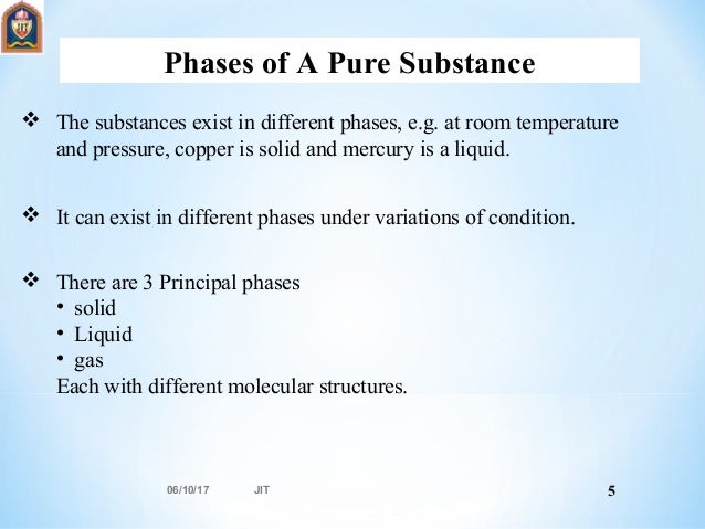 Properties Of Pure Substances Properties Of Pure Substances