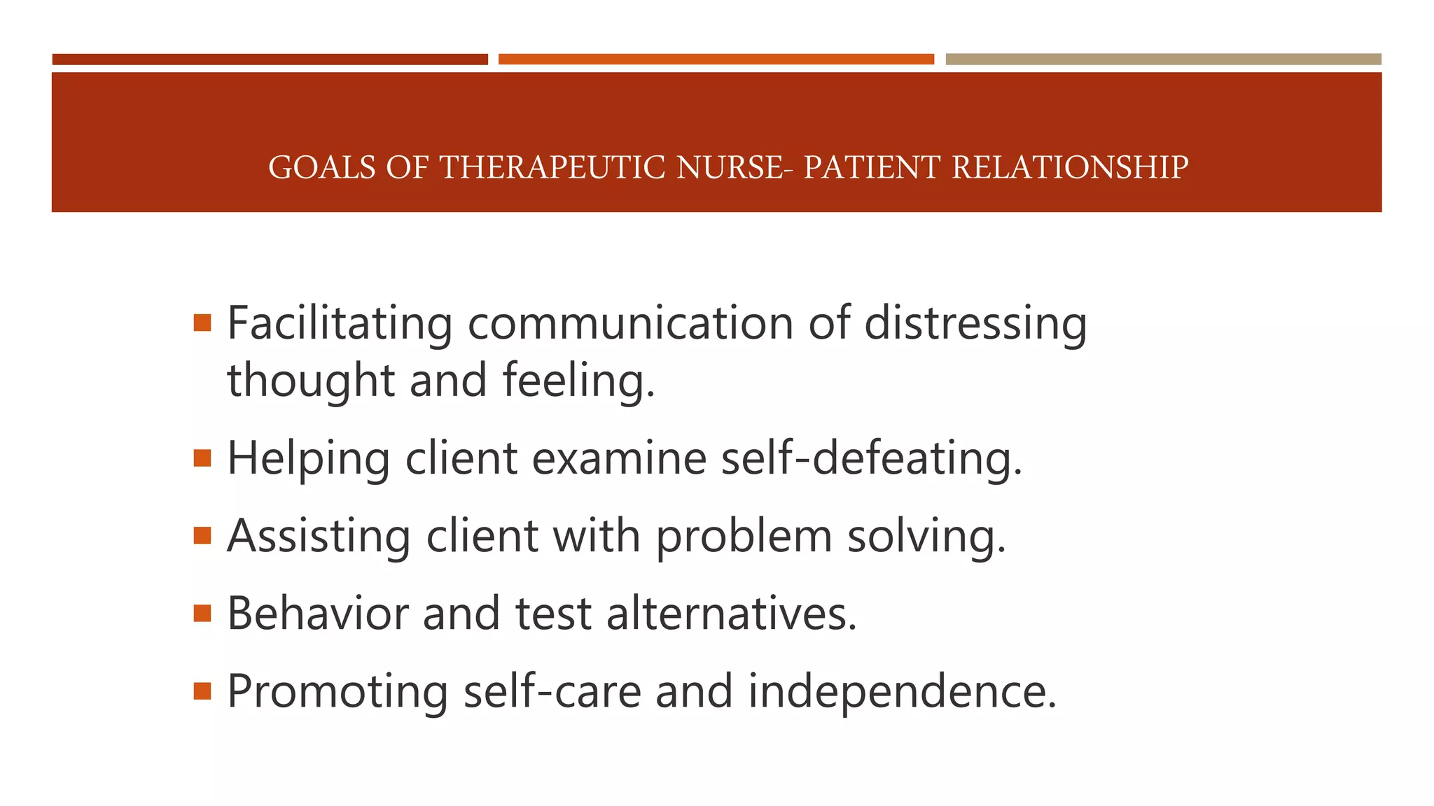 Therapeutic nurse patient relationship PPT