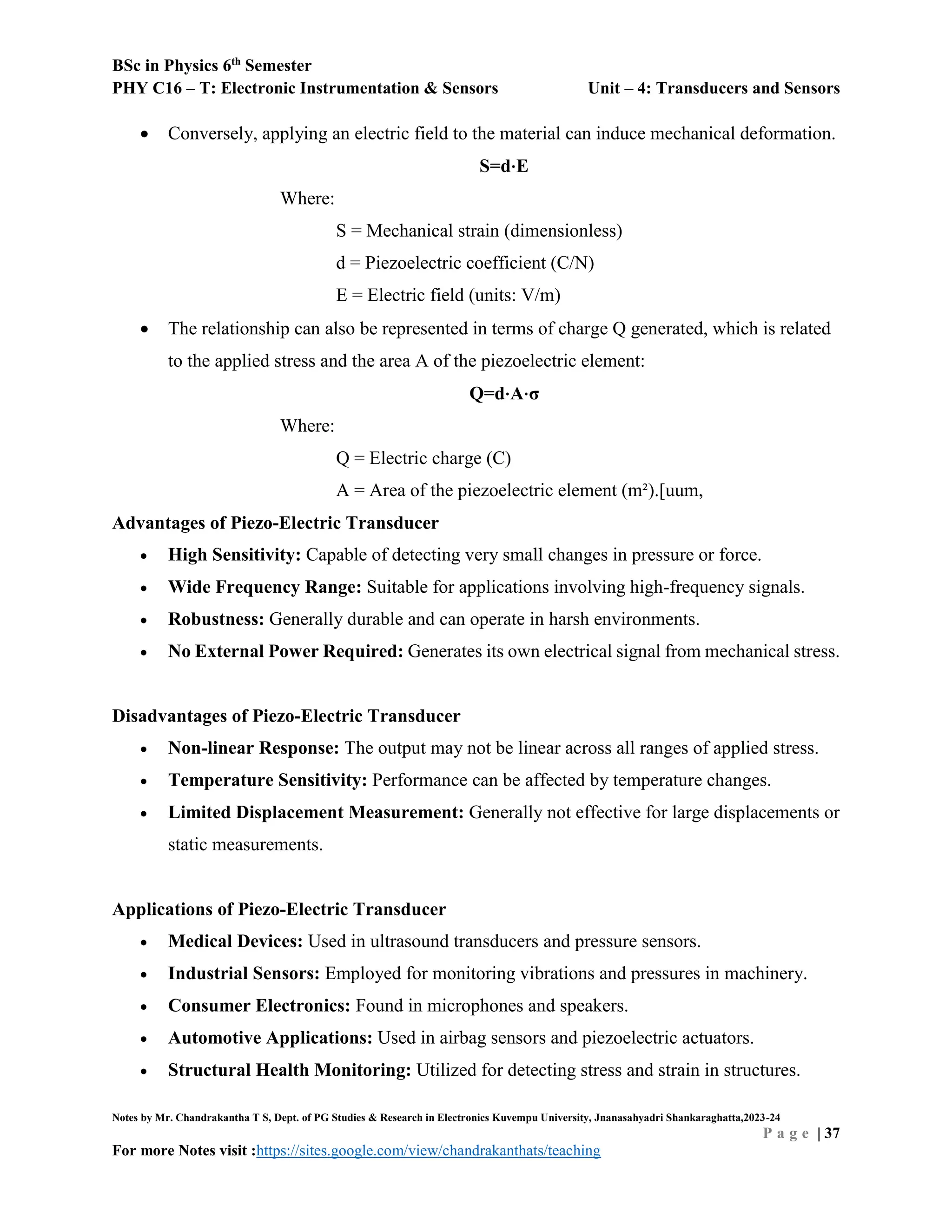 Unit – 4 Transducers and sensors:Definition and types of transducers | PDF