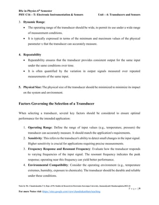 Unit – 4 Transducers and sensors:Definition and types of transducers | PDF