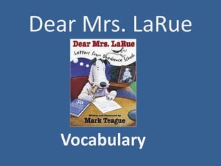 Dear Mrs. LaRue Vocabulary 