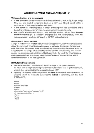 C# Unit5 Notes | DOCX