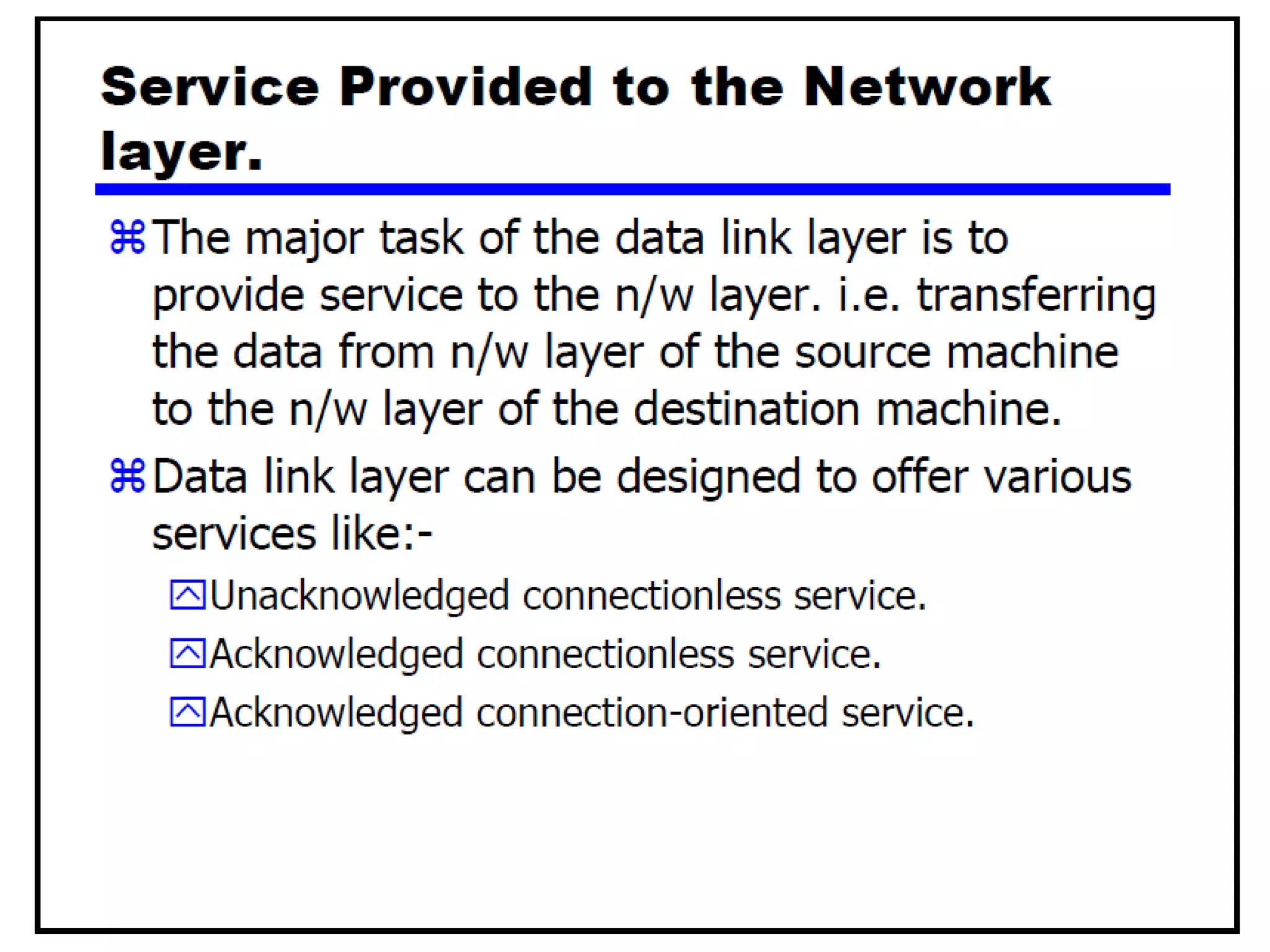 Data Link Layer