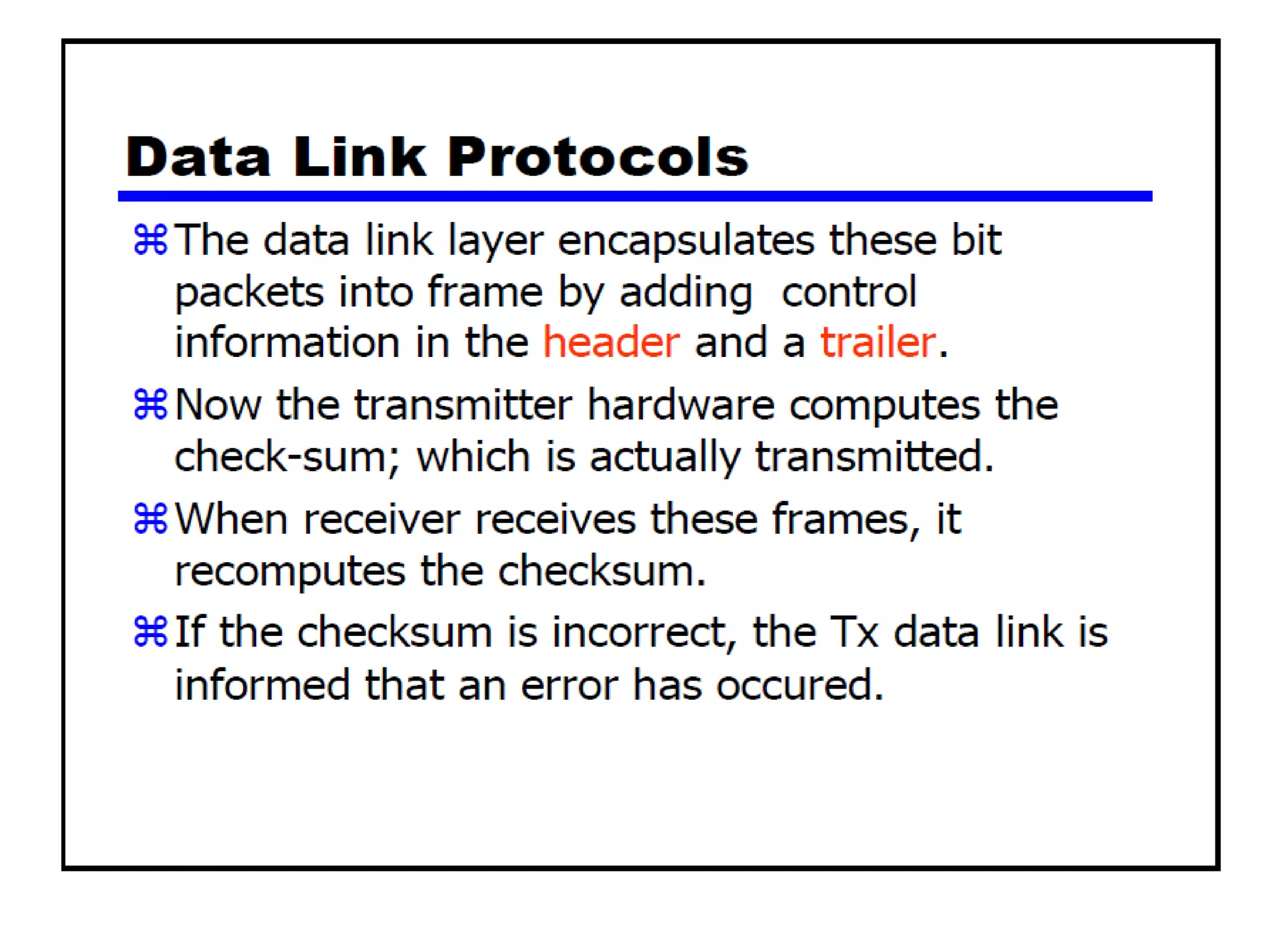 Data Link Layer