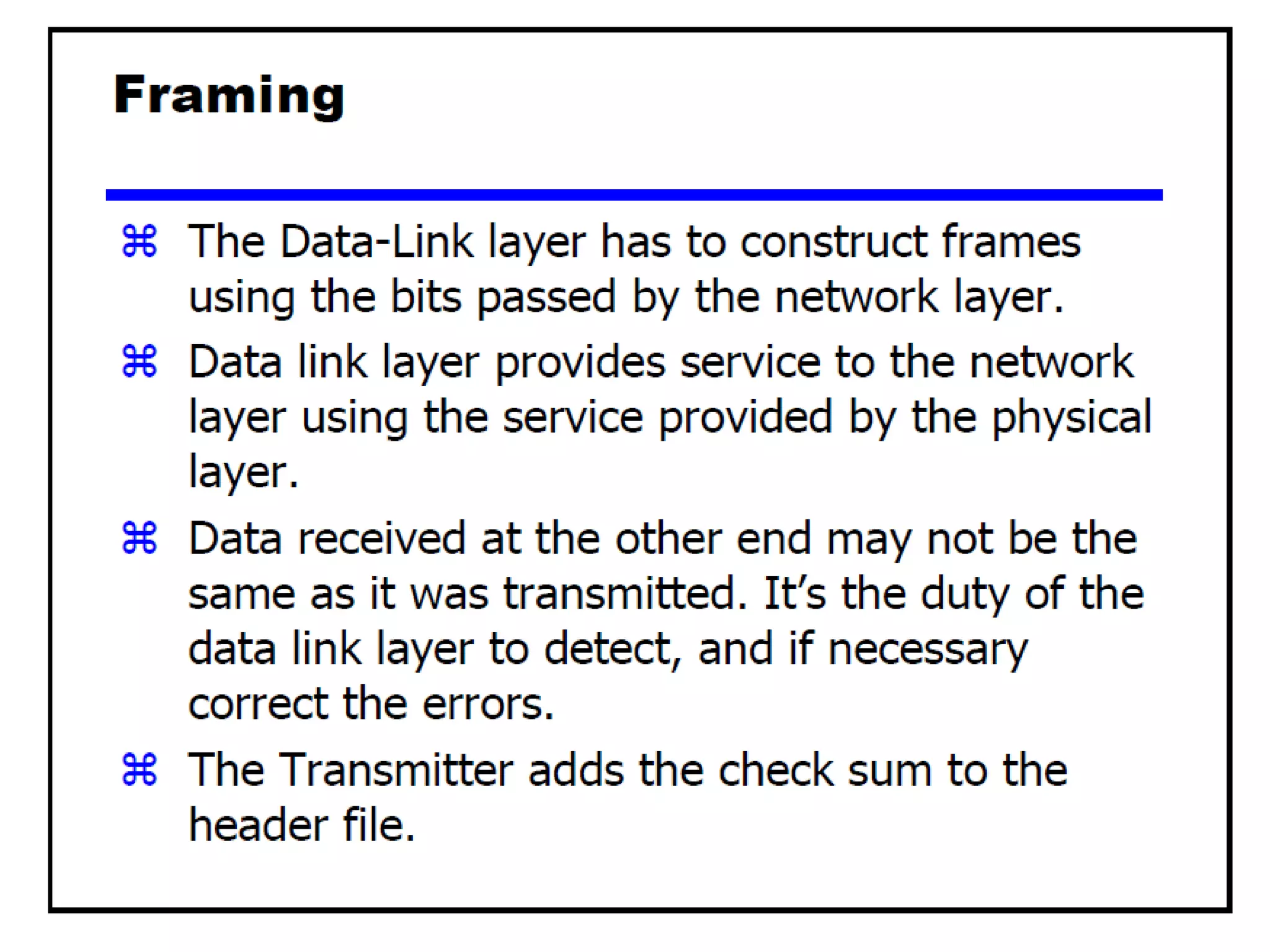 Data Link Layer