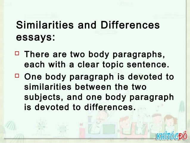topic sentence example for compare and contrast essay